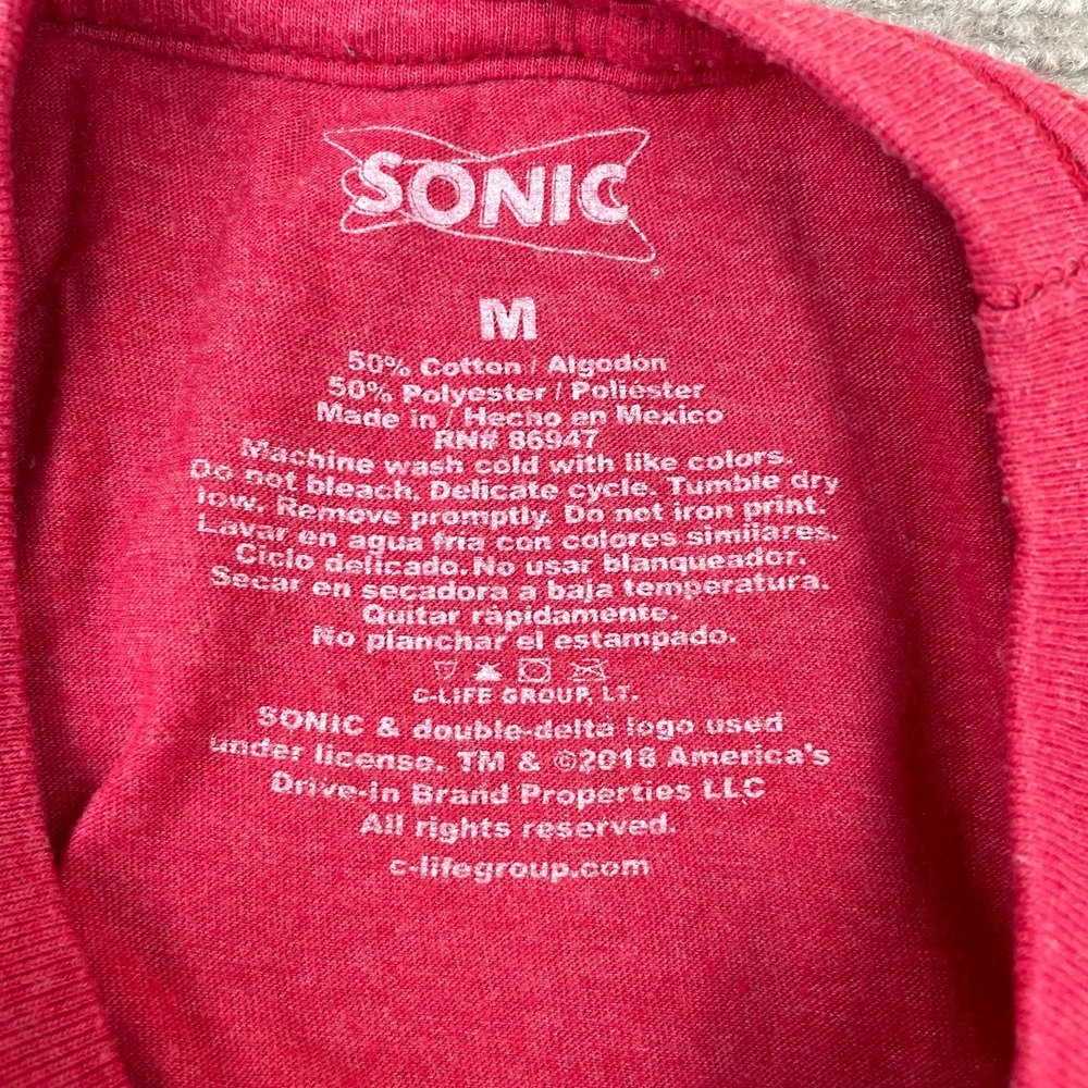 Sonic Drive-in Restaurant Burger T-shirt Men's M Red Graphic Cotton Short Sleeve - Picture 9 of 13